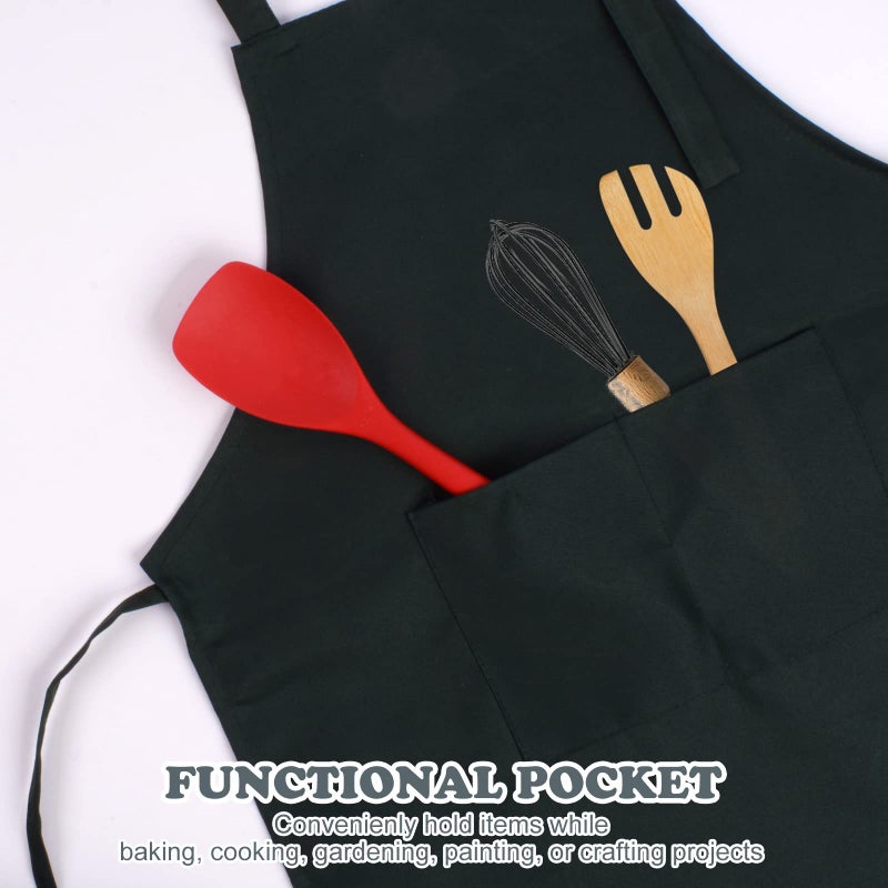 SINLAND Kids Apron with Pocket 2 Pack Adjustable Children Chef Apron for Cooking Baking Painting (M: 6-12 Years)â€¦ - Image 2